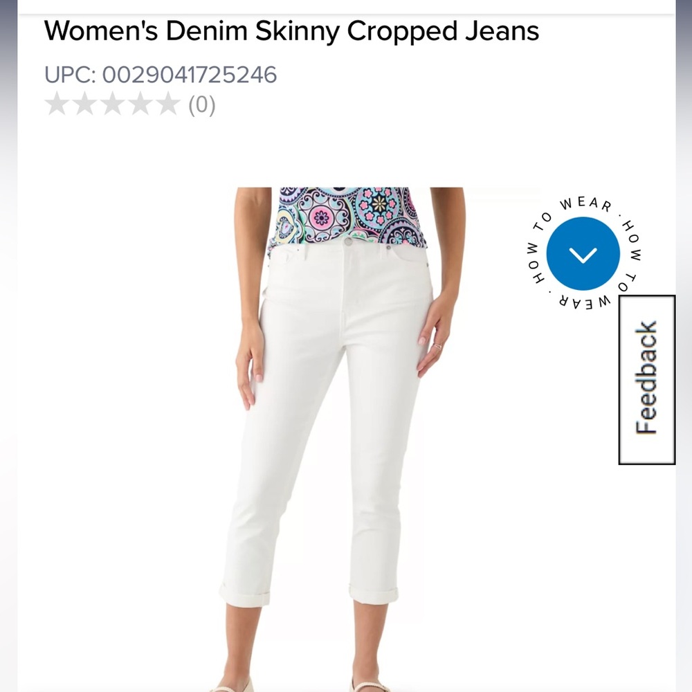 Crown & Ivy high rise denim skinny crop- worn once!‎ 59.50 retail